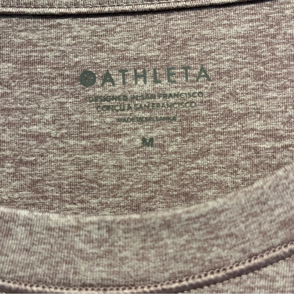 Athleta Uptempo Elevate Top Heathered Mauve Long Sleeve Performance Tee - Picture 7 of 10